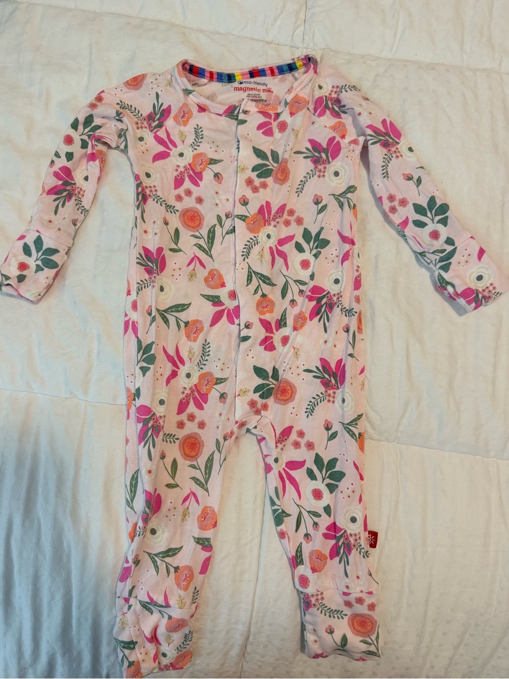 Magnetic Me Pink Floral Footed One-Piece